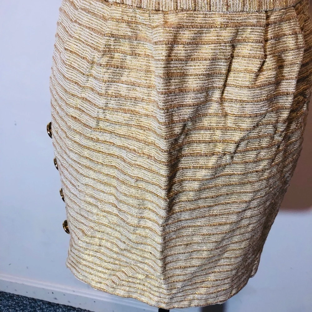 Leona by Lauren Leonarda skirt color gold.